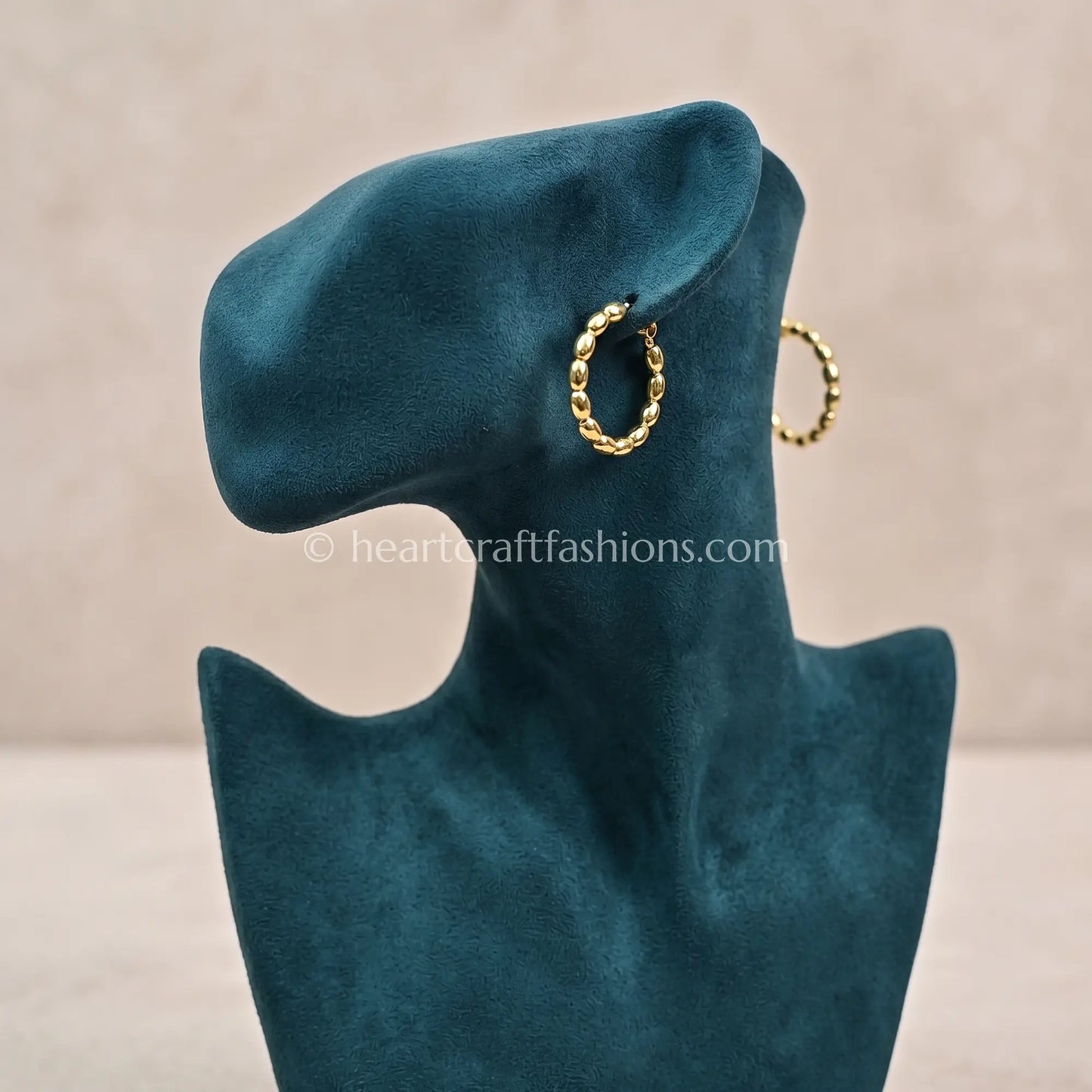 Pure Silver Gold-Plated Beaded Huggie Hoop Earrings – Hallmarked
