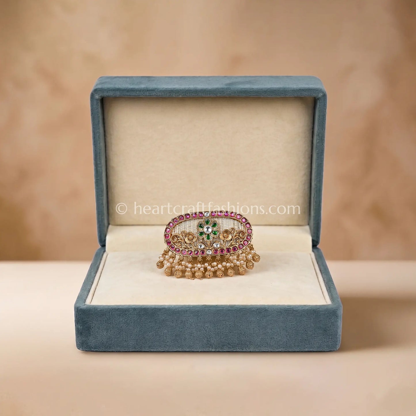 Rajwadi Moti Phool Jhumki Ring