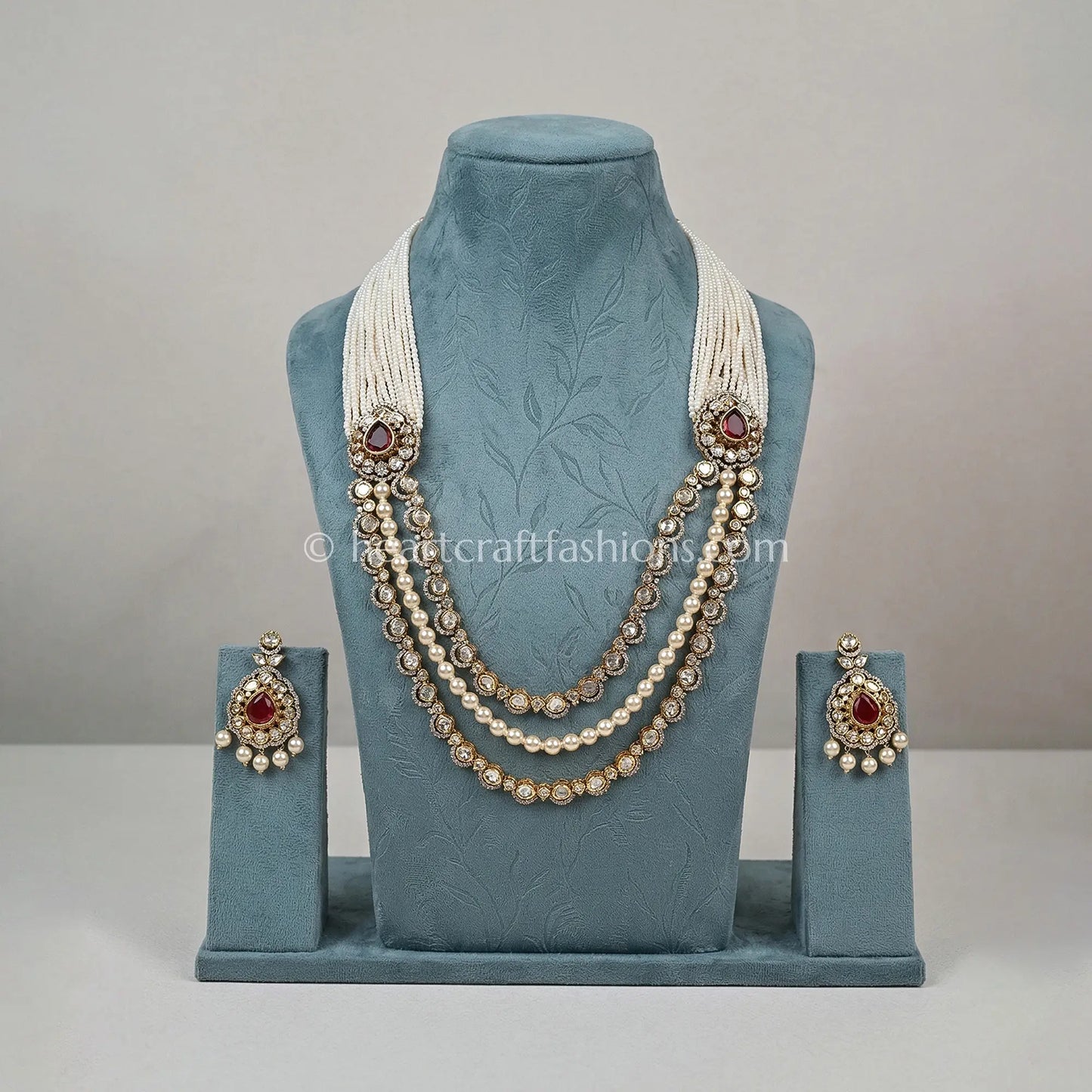 Regal Sunehri Kundan Hyderabadi Pearl Layered Necklace