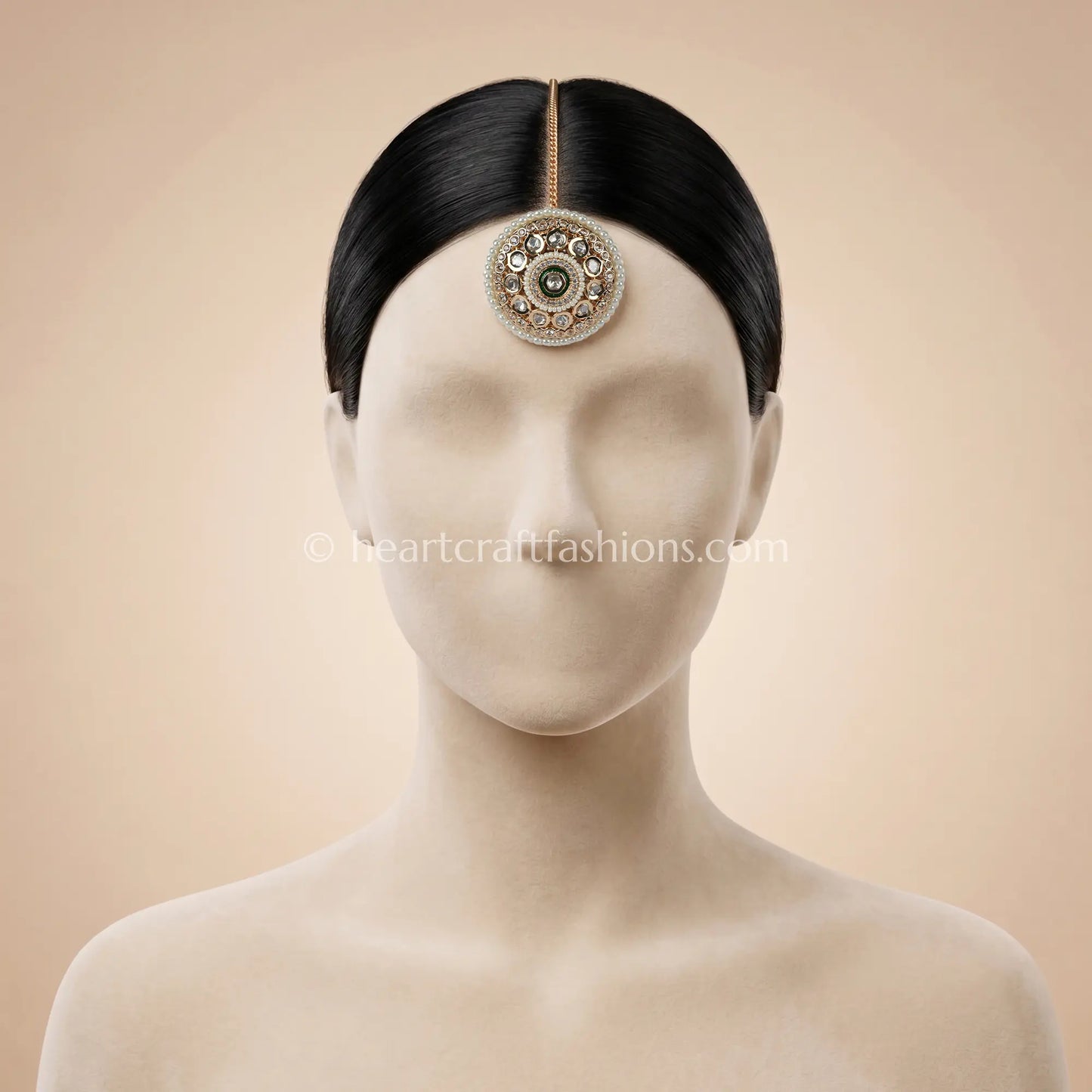 Sunehri Emerald Tejas Kundan & Pearl Borla
