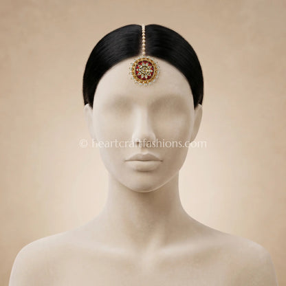 Heritage AC Crimson Flora Kundan & Pearl Borla