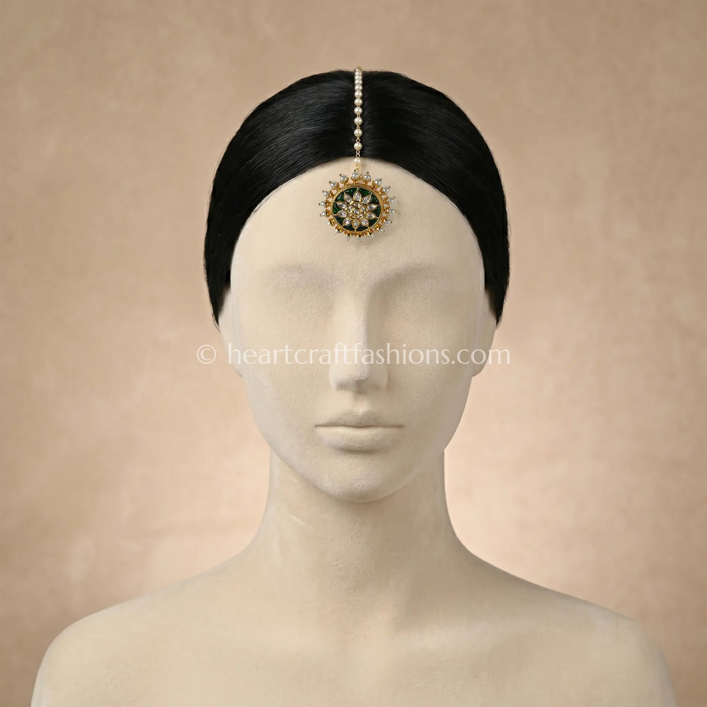 Heritage AC Emerald Flora Kundan & Pearl Borla