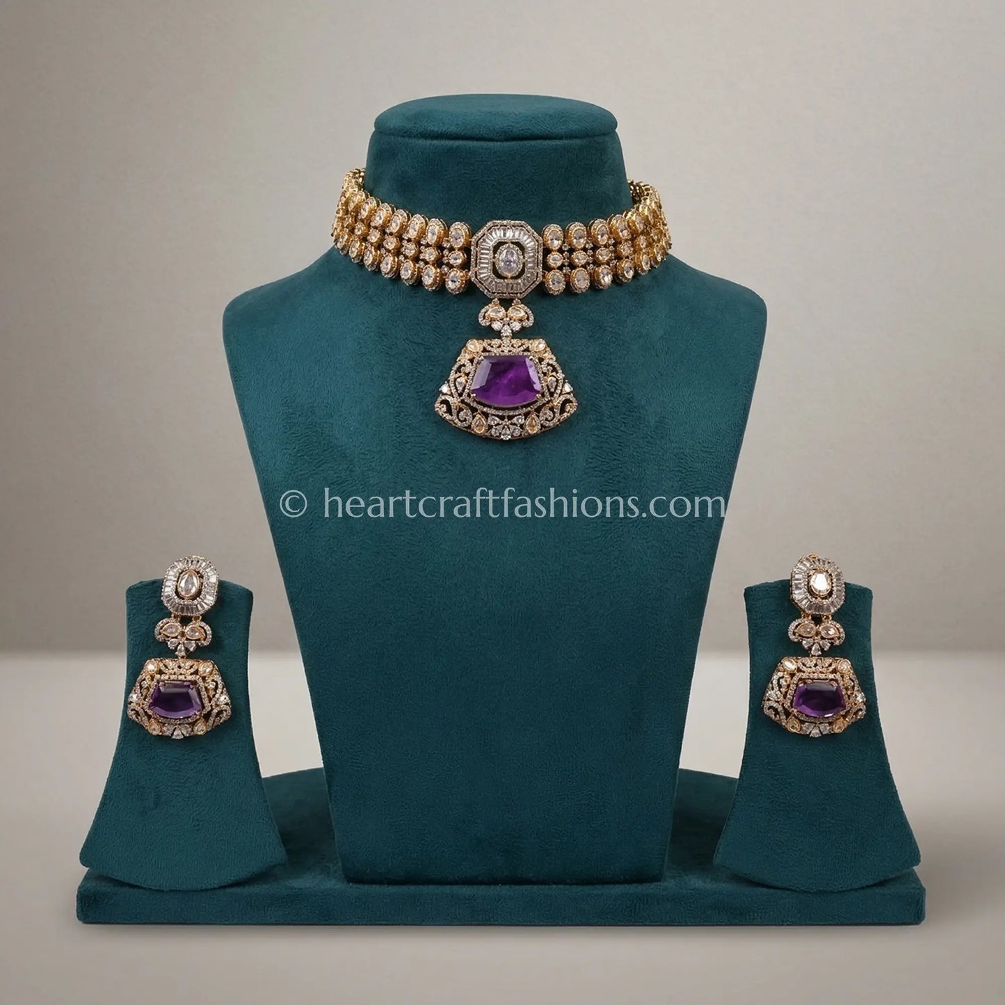 Royal Purple Moissanite Doublet Choker
