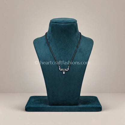 Pure Silver Royalty Crescent Mangalsutra – Hallmarked Pear Drop