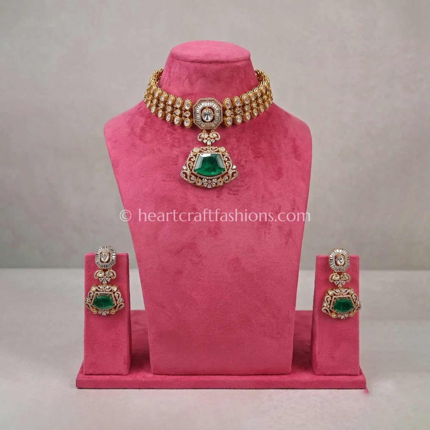Royal Emerald Moissanite Doublet Choker