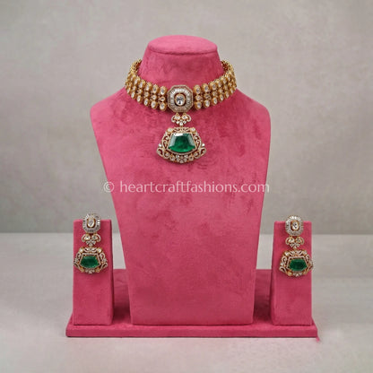 Royal Emerald Moissanite Doublet Choker