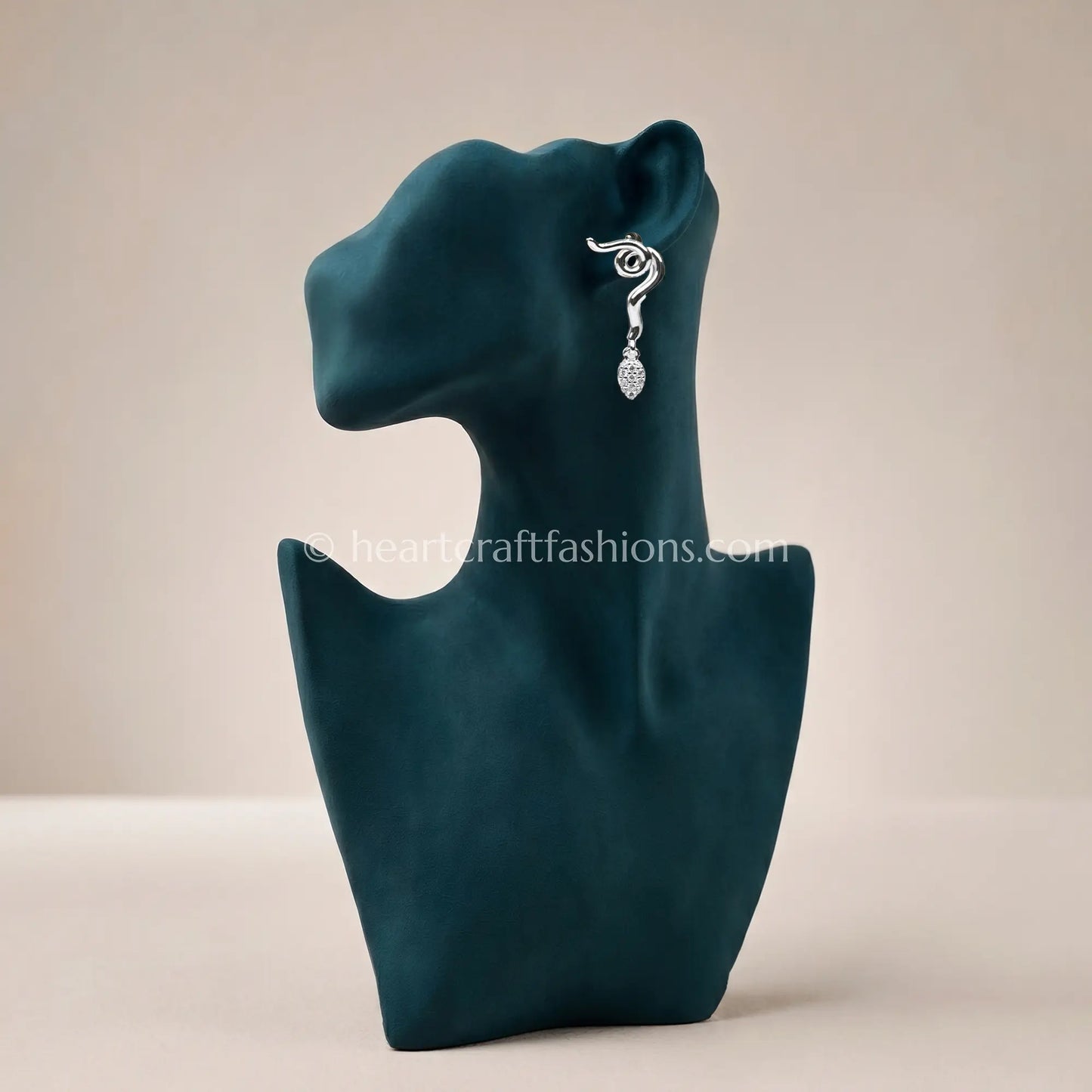 Hallmarked Pure Silver Minimalist Wave Drop Earrings