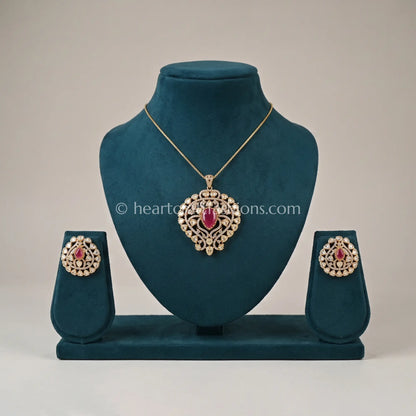Ruby Royale Moissanite Pendant Set