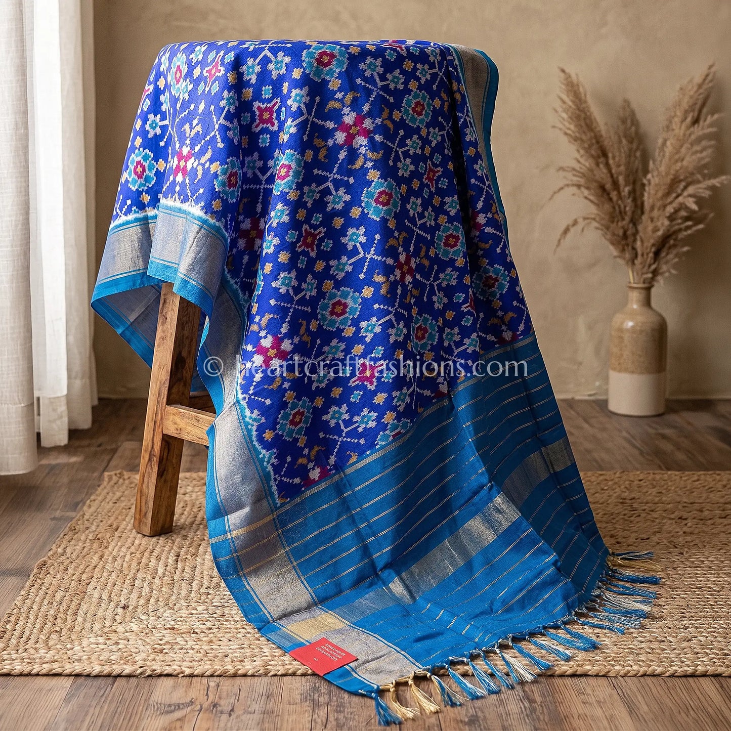 Indigo Blue Patola Silk Dupatta