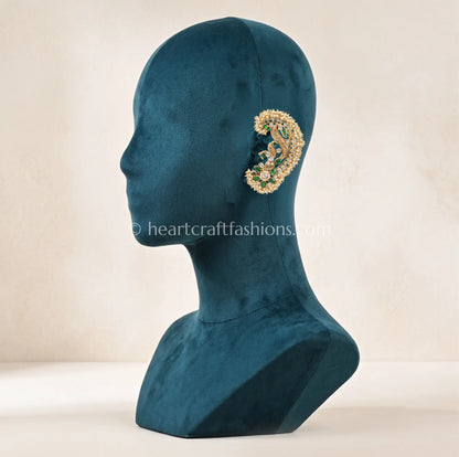 Heritage Jadau Peacock Ear Cuffs