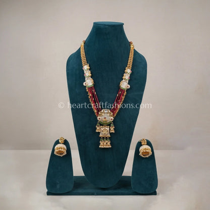 Heritage Rajwadi Kundan Ruby Beaded Long Necklace