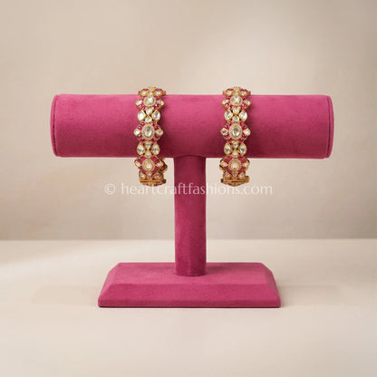 Ruby Sunehri Kundan Bangles