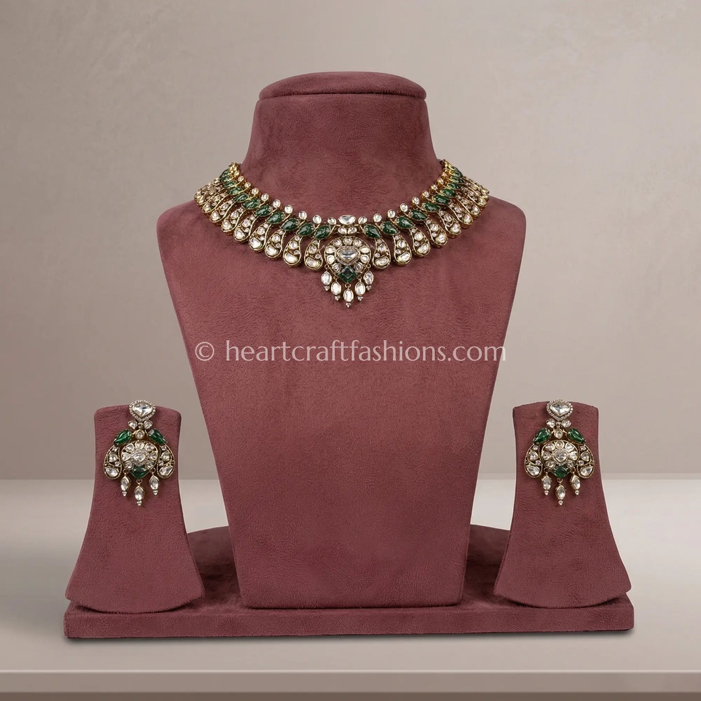 Peacock Grace Sunehri Kundan Necklace