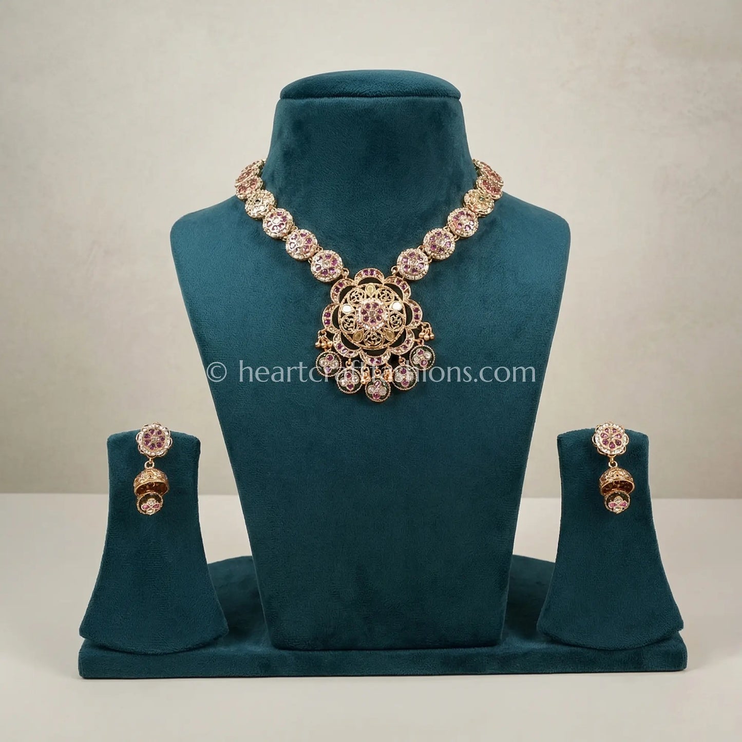 Heritage Floral Ruby Kundan Necklace