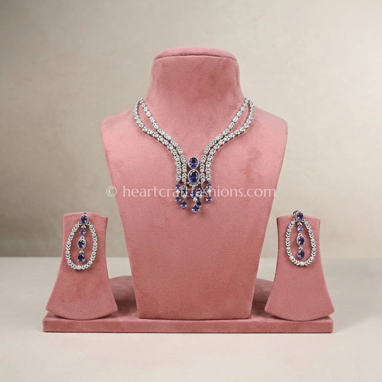 Tanzanite Double-Strand Waterfall Y-Necklace Set