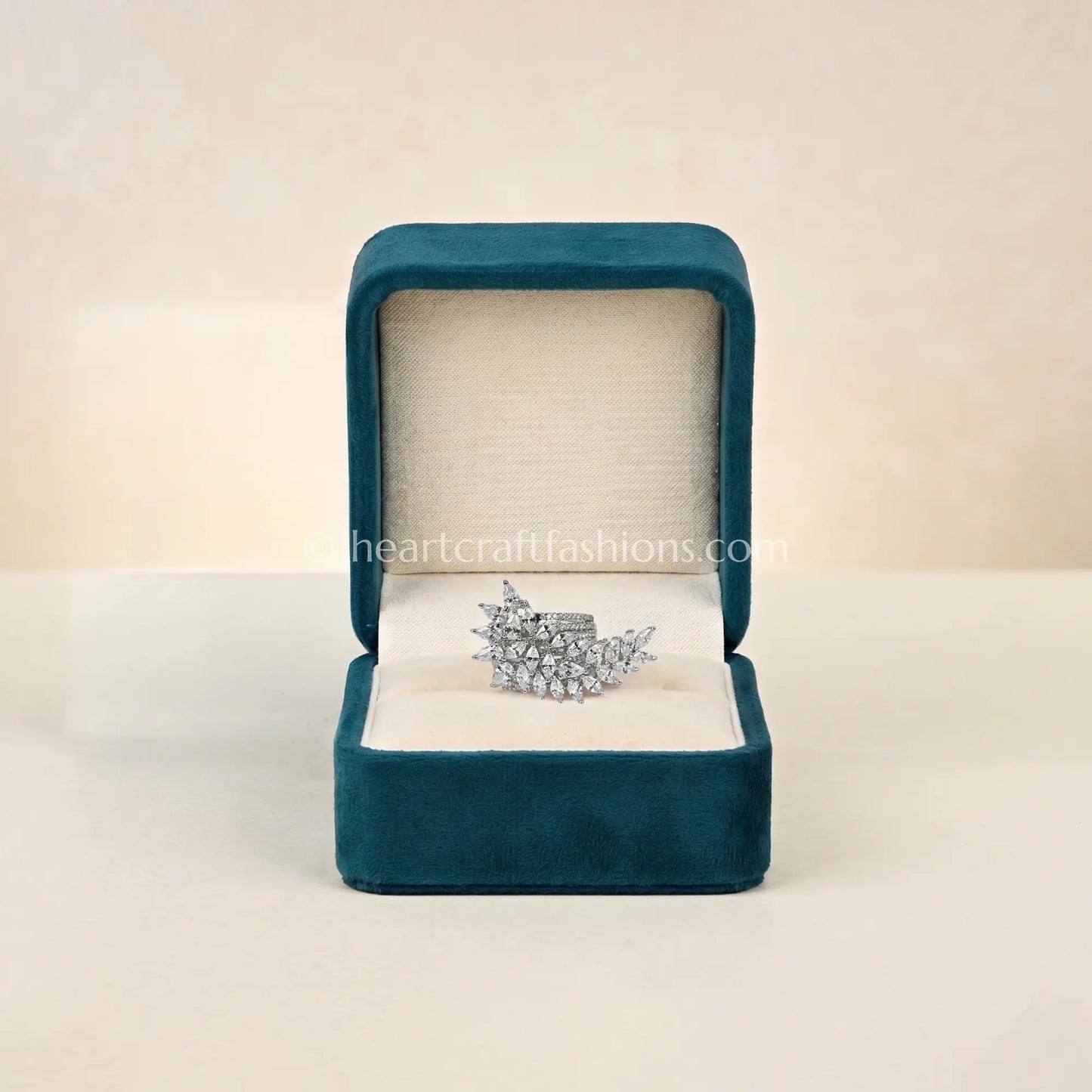 Zircon Floral Cocktail Ring