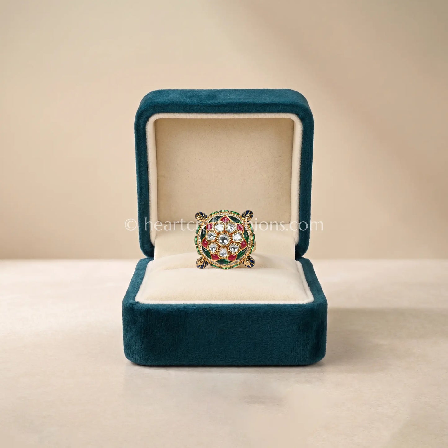AC Kundan Meenakari Pushpa Ring