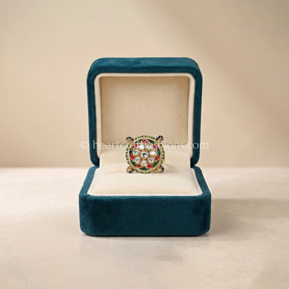AC Kundan Meenakari Pushpa Ring