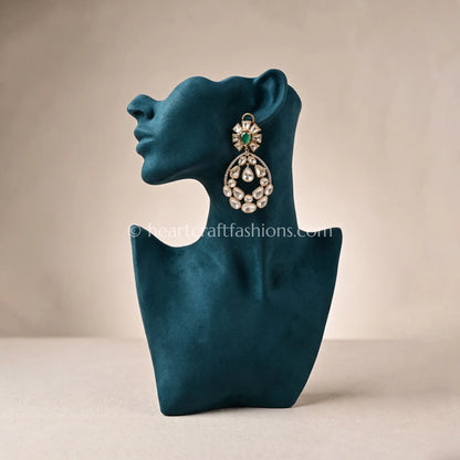 Emerald Noor Moissanite Polki Danglers