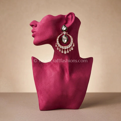 Panna Chand Moissanite Chandbali Earring