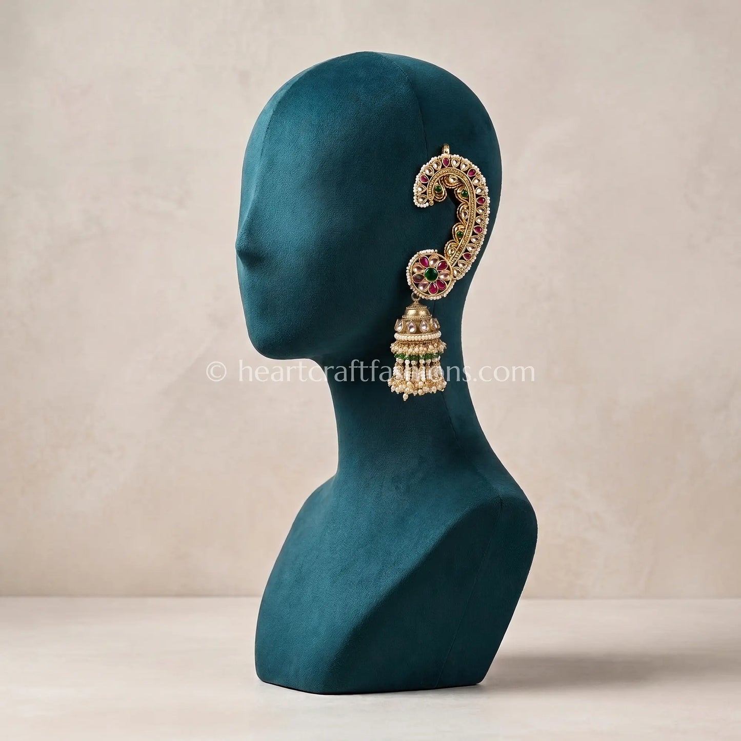 Traditional Handcrafted Pachhi Work Ear Cuff Jhumkas