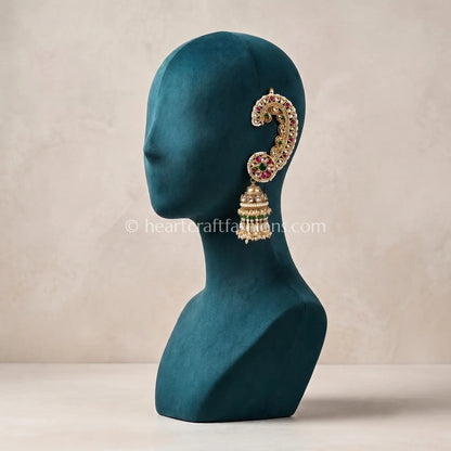 Traditional Handcrafted Pachhi Work Ear Cuff Jhumkas