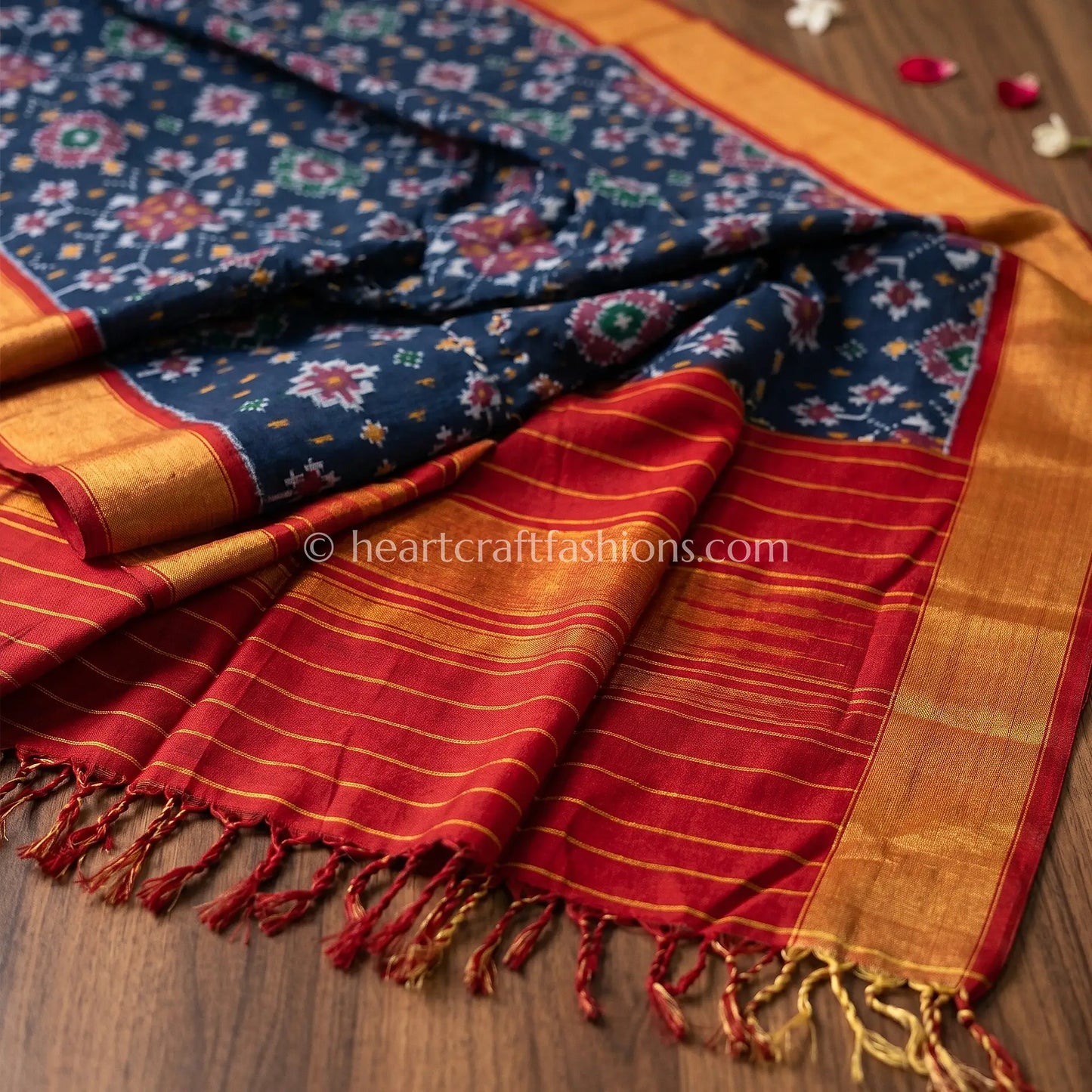 Deep Navy Patola Silk Dupatta