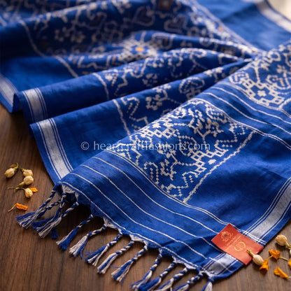 Royal Blue Patola Silk Dupatta