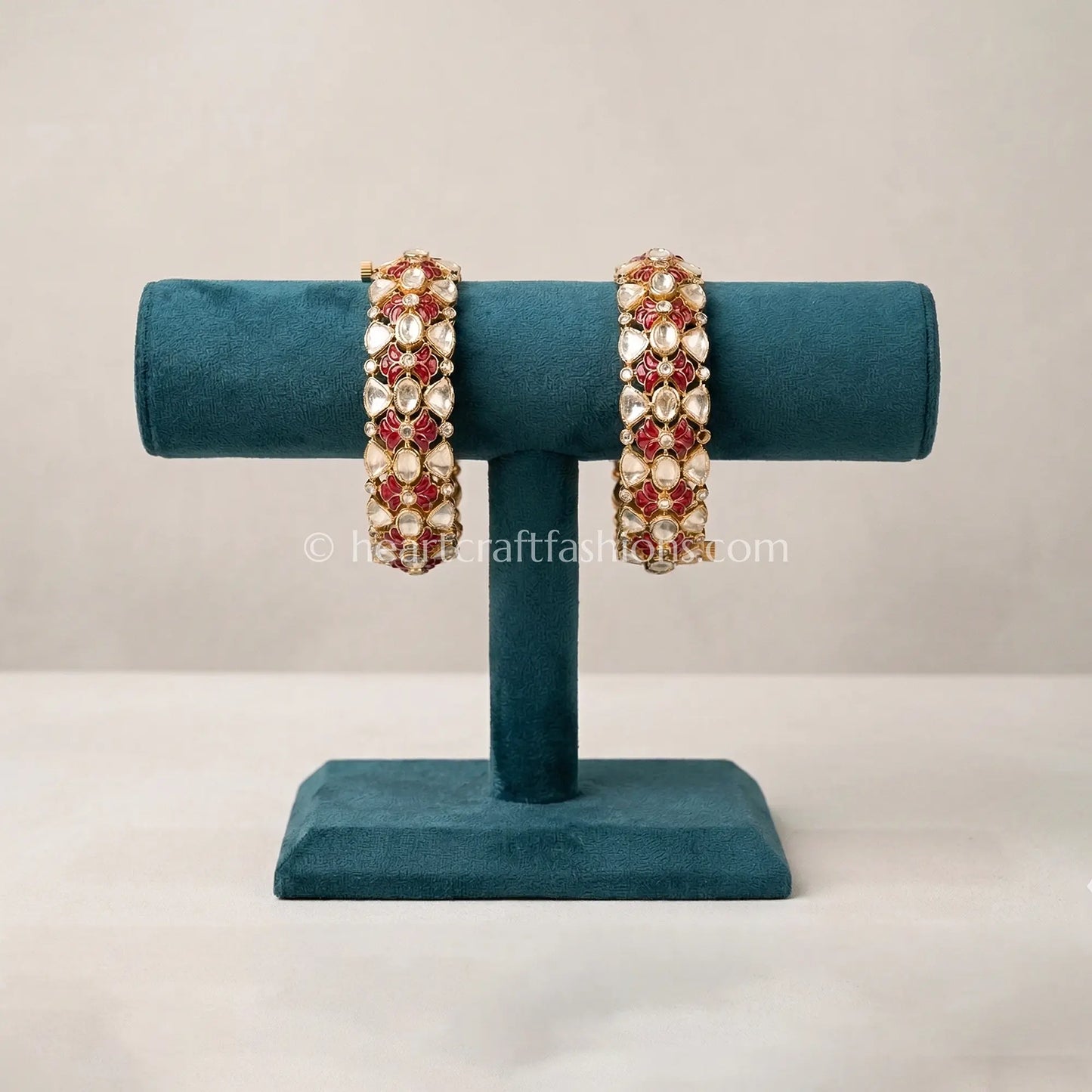 Ruby Floral Moissanite Polki Patla