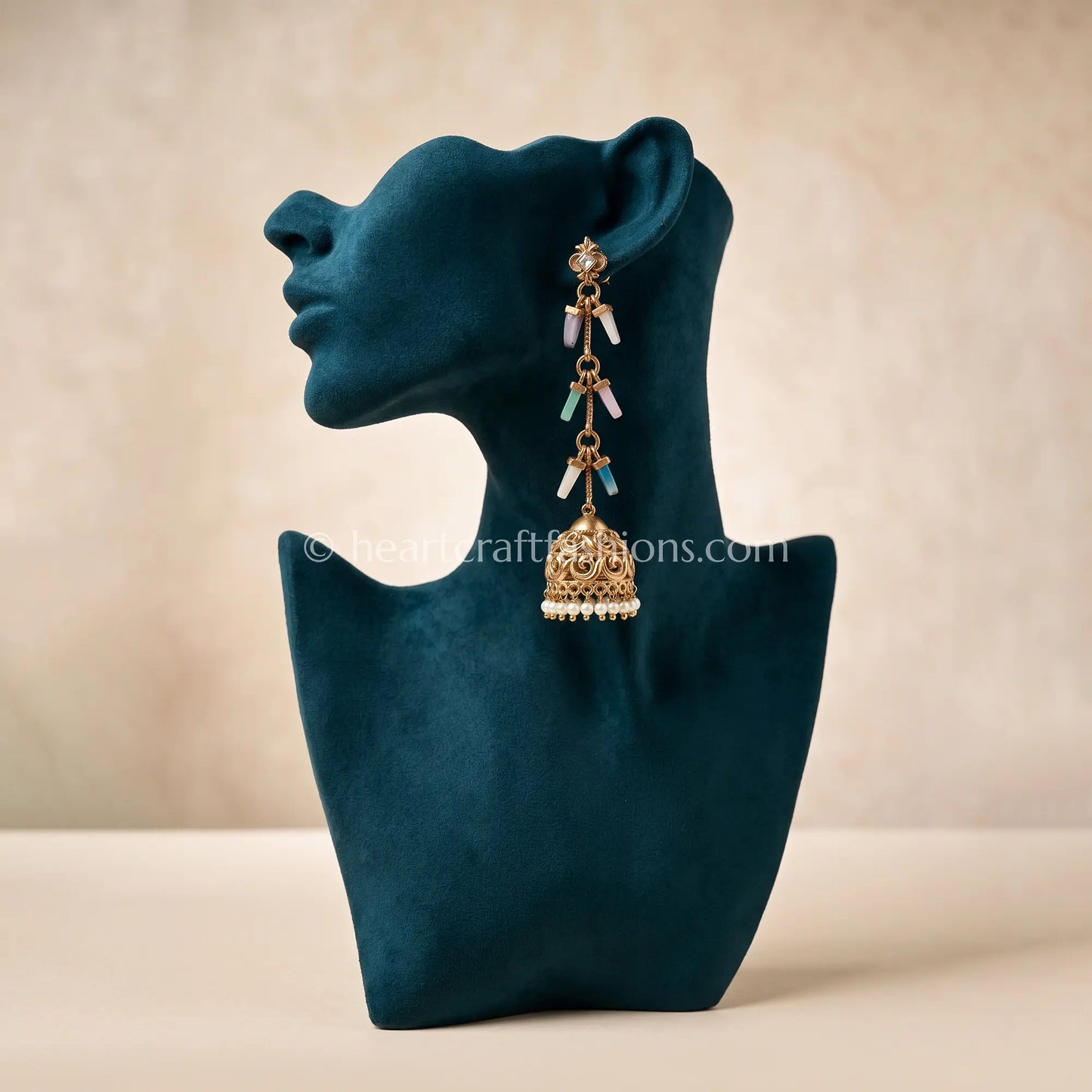 Pastel Prism Zircon Crystal Jhumka Earrings