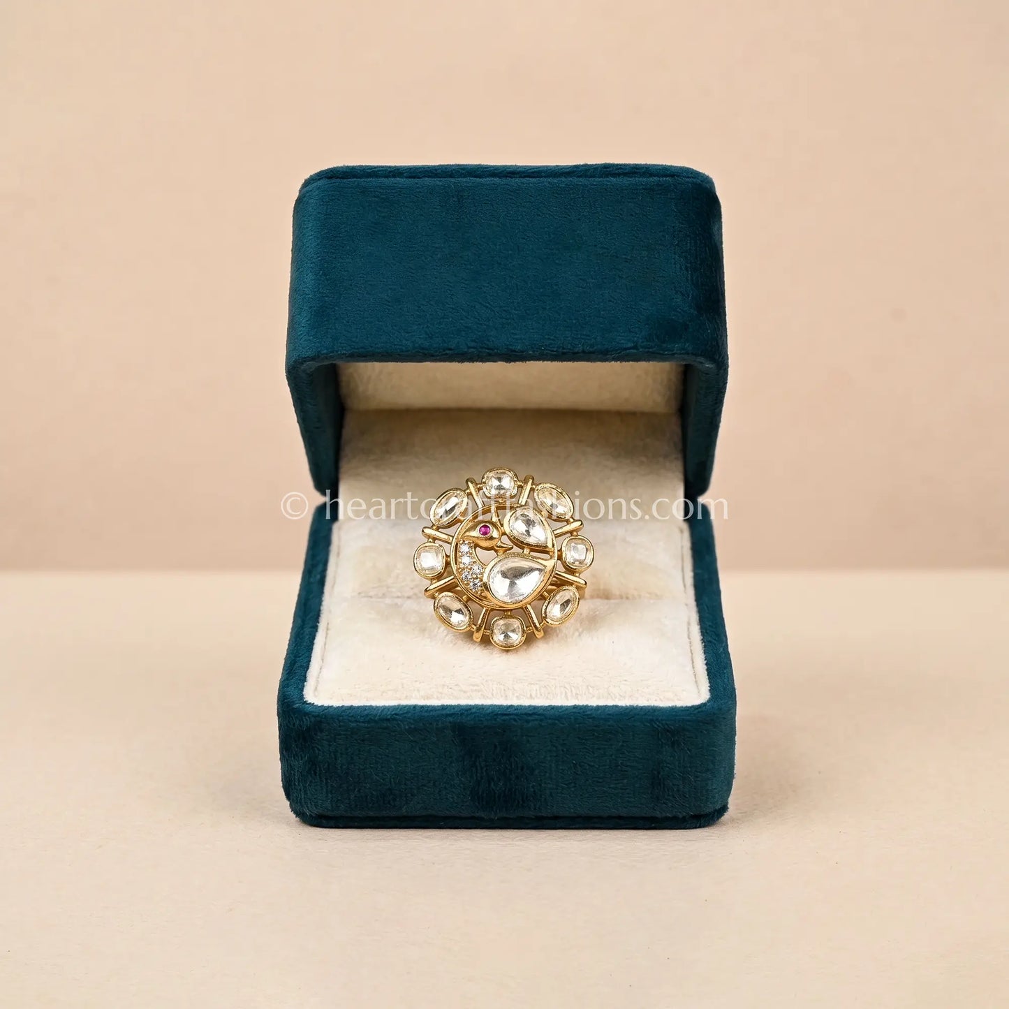 Mayur Chakra Moissanite Polki Ring