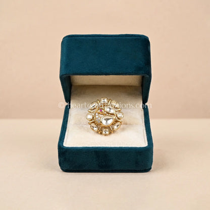 Mayur Chakra Moissanite Polki Ring