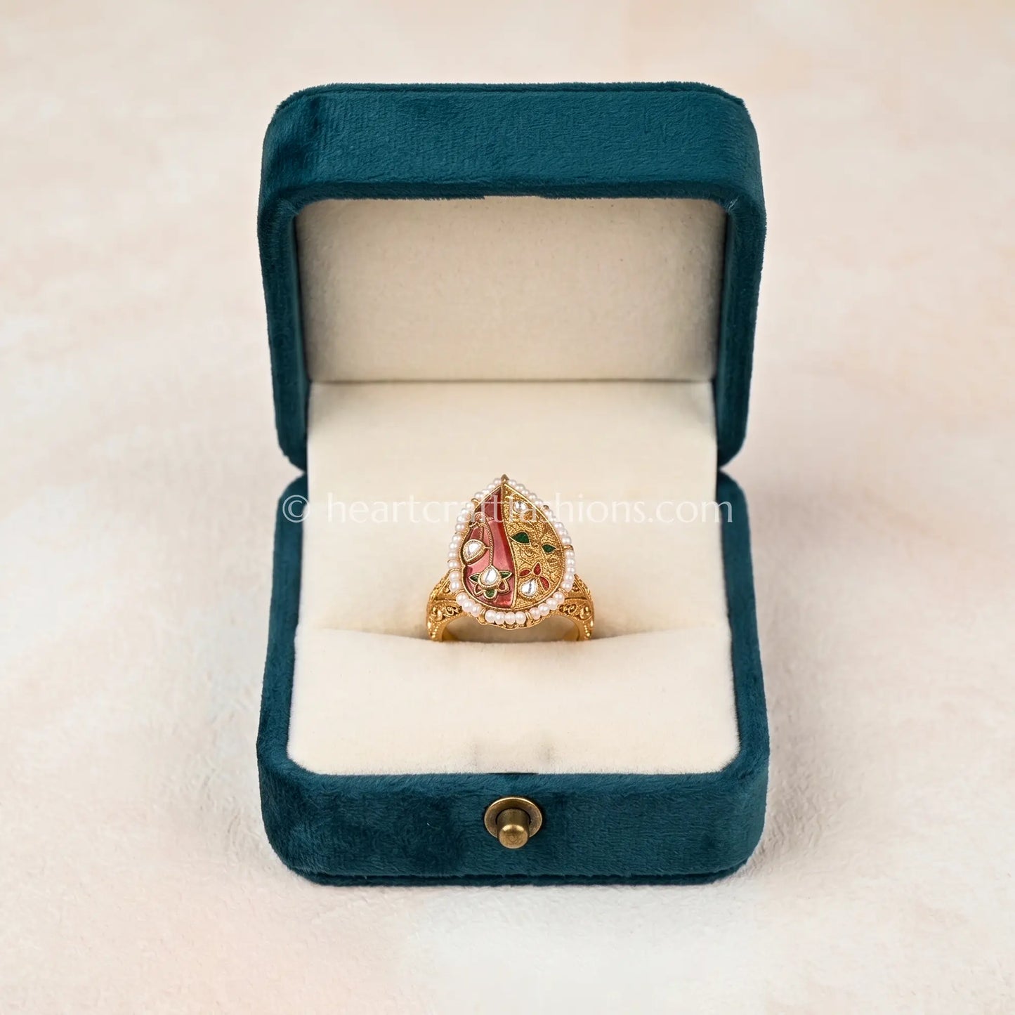Gulbahaar Meenakari Pearl Ring