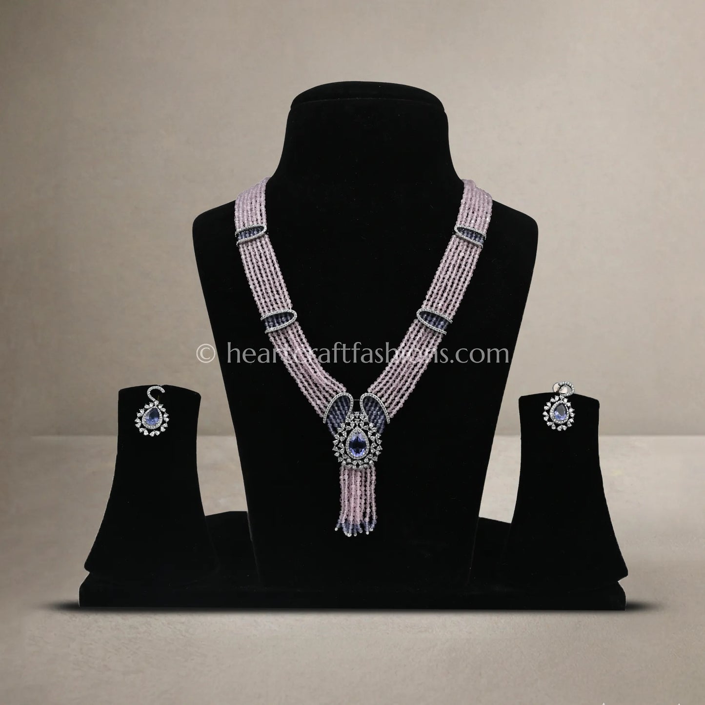 Tanzanite & Lilac Pearl Rani Haar with Tassel