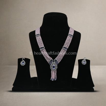 Tanzanite & Lilac Pearl Rani Haar with Tassel