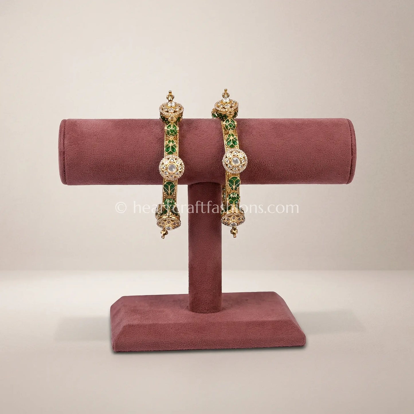 Emerald Heritage Kundan Bangles