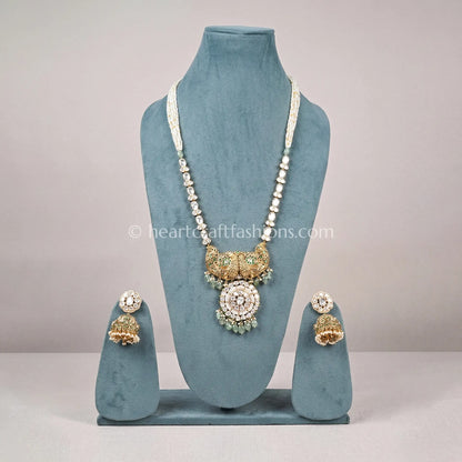 Rajputana Morika Green Drop Rani Haar Set