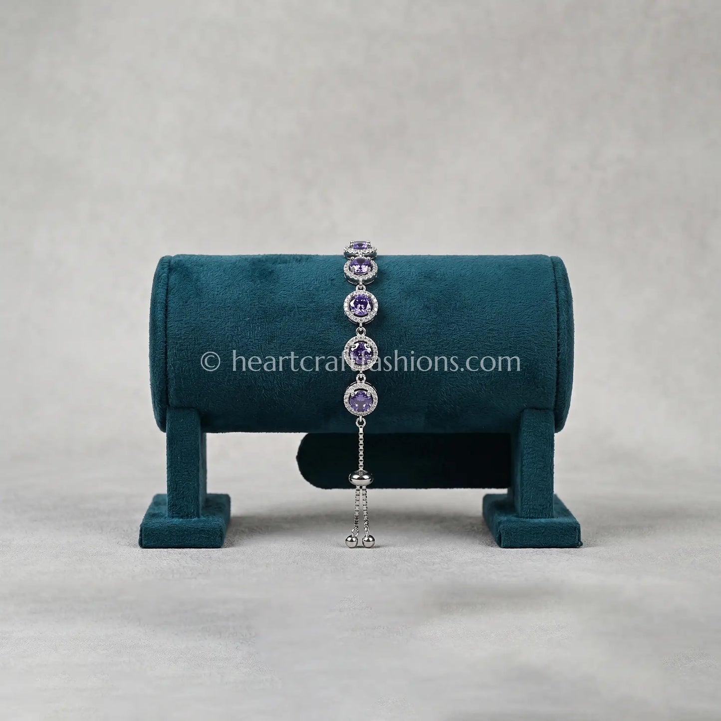 Pure Silver Amethyst Halo Adjustable Bolo Bracelet – Hallmarked
