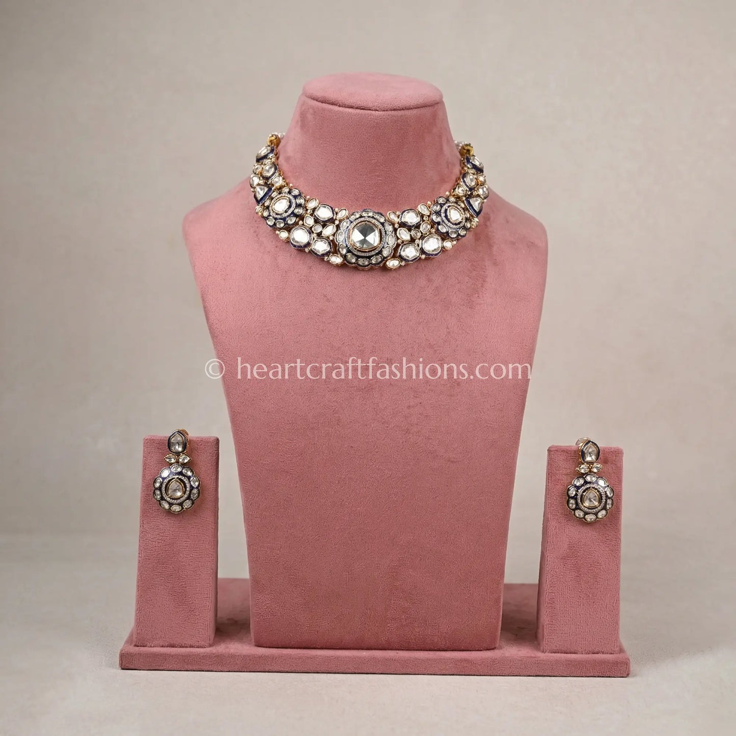 Sunehri Kundan Neel Royal Choker Set