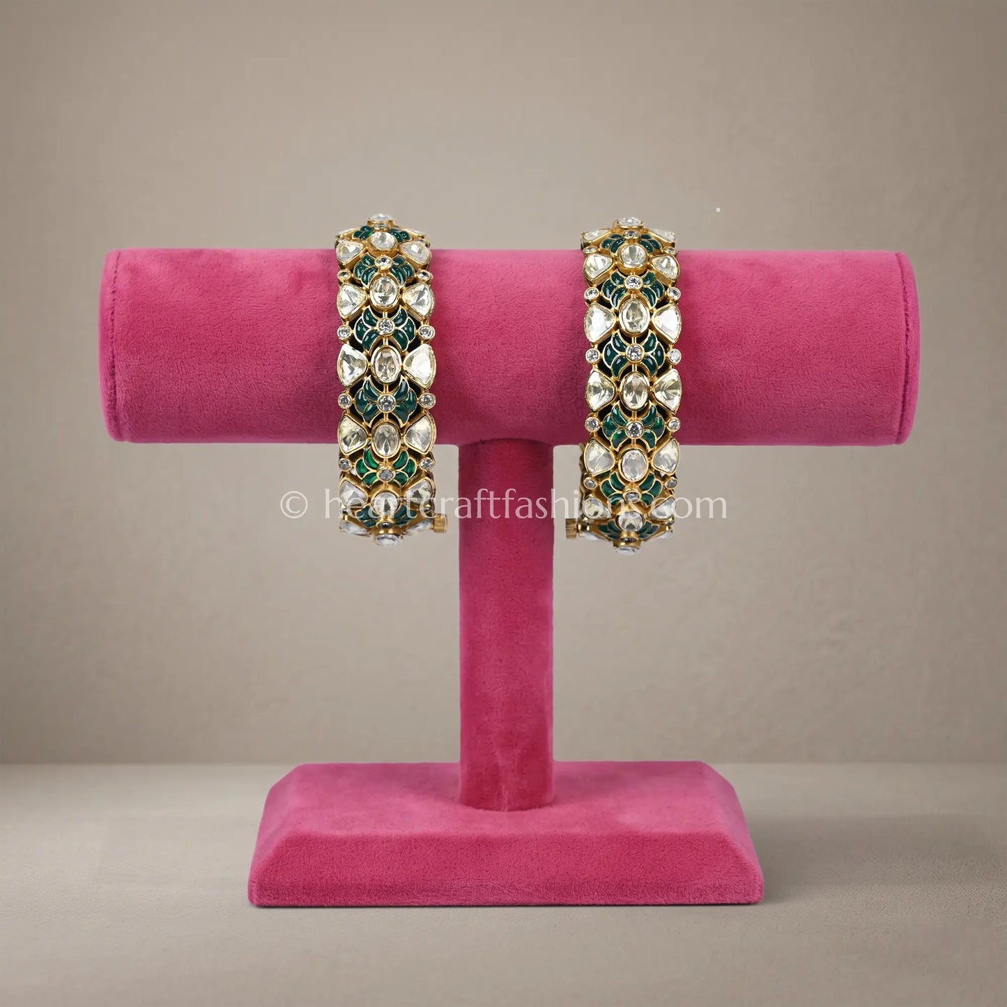 Emerald Royal Moissanite Polki Patla