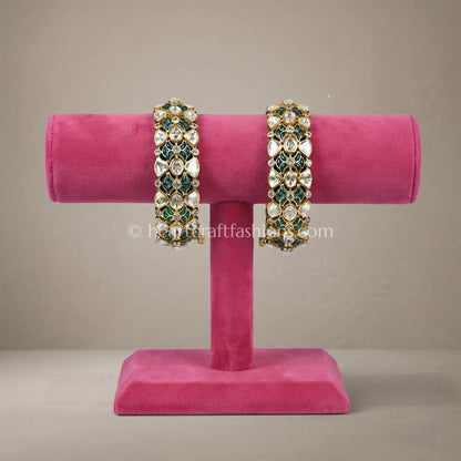 Emerald Royal Moissanite Polki Patla