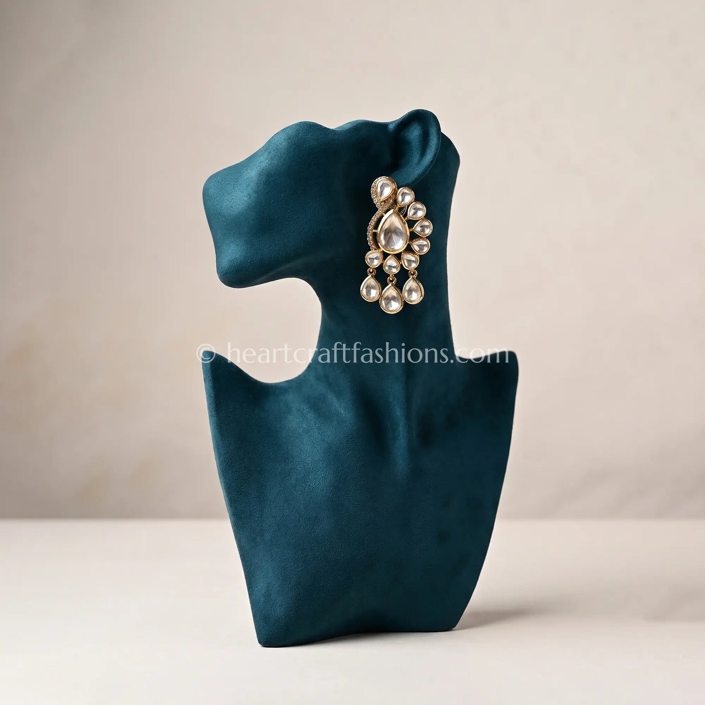Rajsi Moissanite Polki Drop Earrings