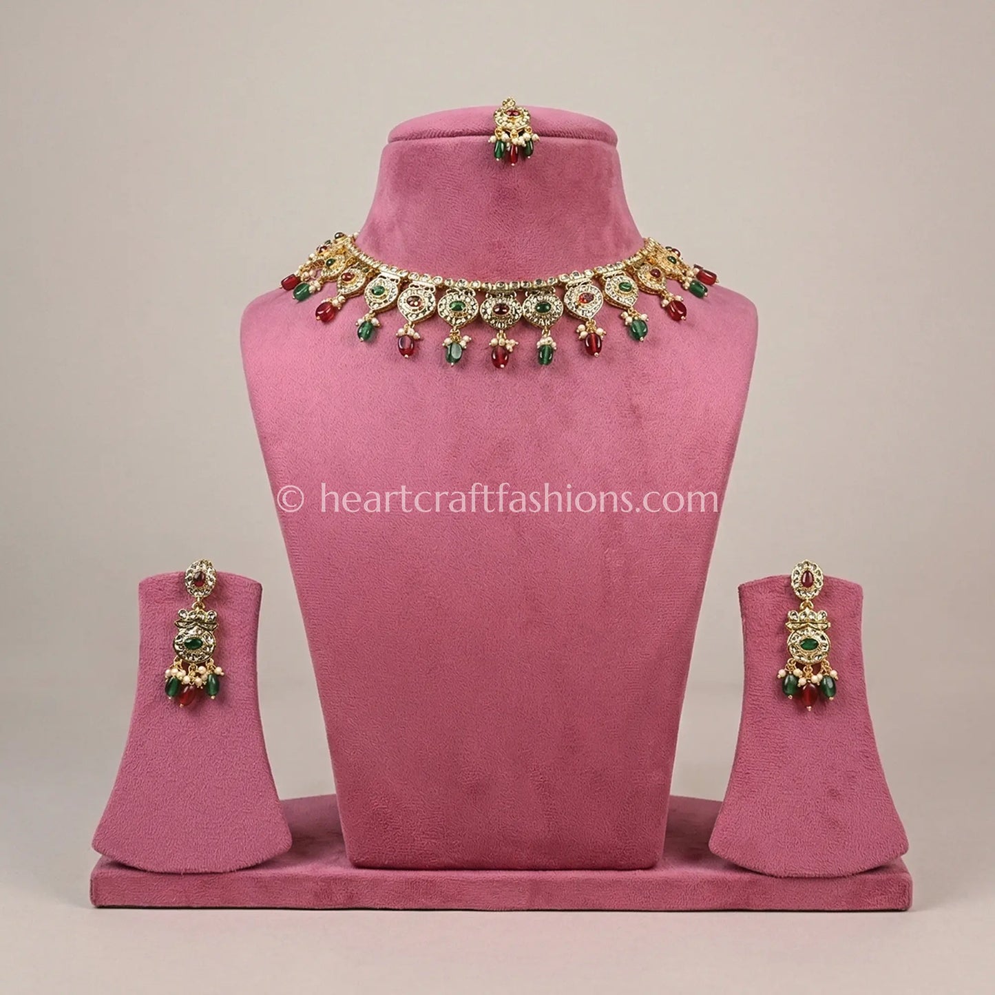 Ahmedabadi Kundan Navrang Drop Royal Choker