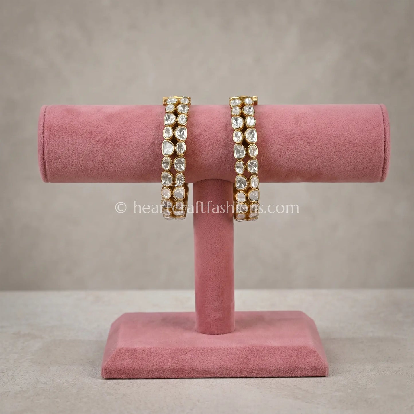 Classic Moissanite Polki Sleek Bangles