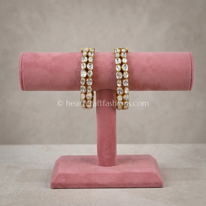 Classic Moissanite Polki Sleek Bangles