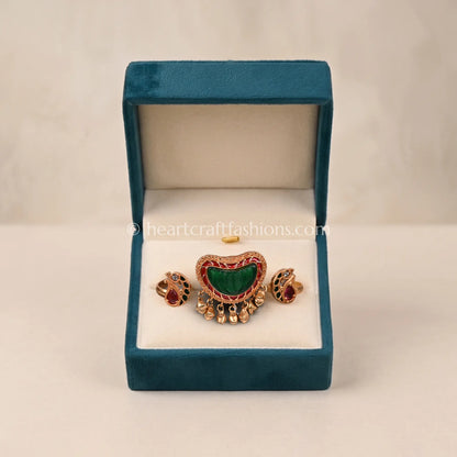 Marakata Carved Stone Amrapali Ring