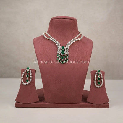 Emerald Waterfall Y-Necklace Set