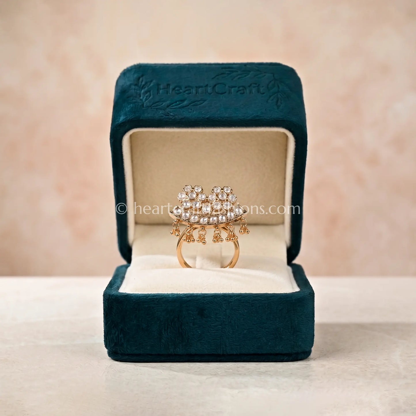 Noor Gulistan Moissanite Kundan Ring