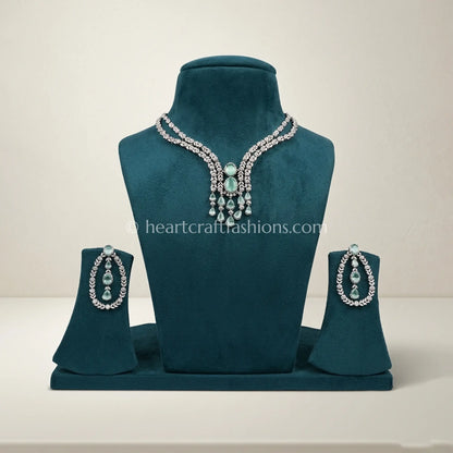 Mint Green Waterfall Y-Necklace Set