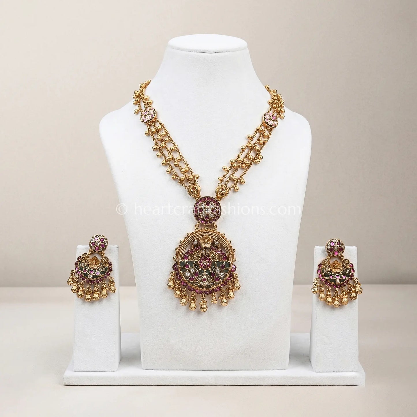 Heritage Pachi Kundan Rani Haar Set